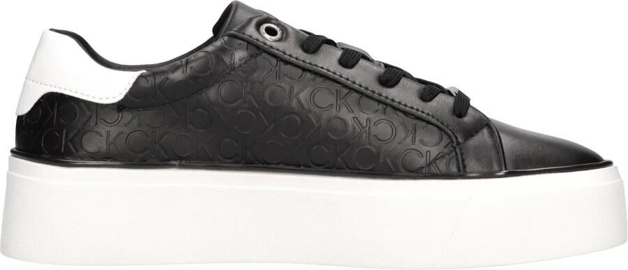 Calvin Klein Premium Leren Veterschoenen met Flatform Zool