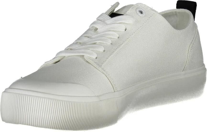 Calvin Klein Sportieve witte vetersneakers met logo White Heren