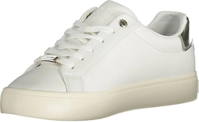 Calvin Klein Witte Polyester Sneaker met Veters en Contrasterende Details Wit Heren - Foto 2