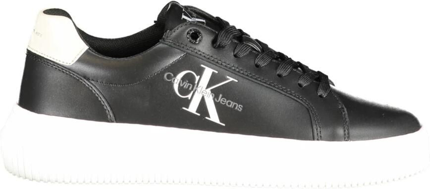 Calvin Klein Zwarte Polyester Sneaker met Contrastdetails