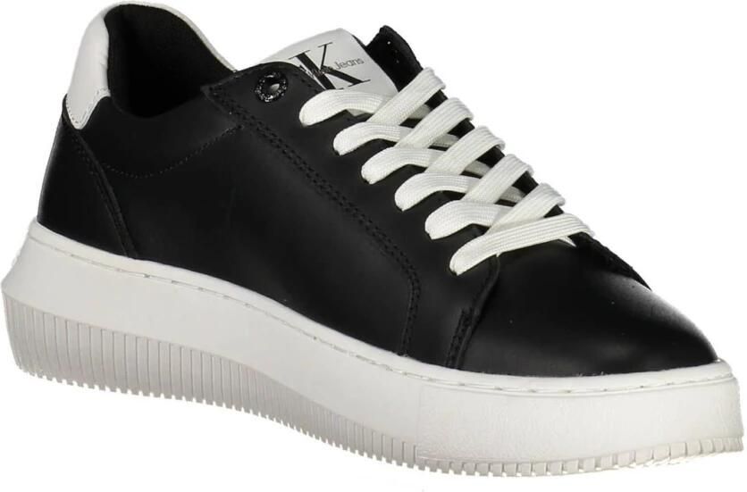 Calvin Klein Plateausneakers CHUNKY CUPSOLE MONO LTH WN vrijetijdsschoen lage schoen veterschoen met ck-opdruk aan de zijkant - Foto 5