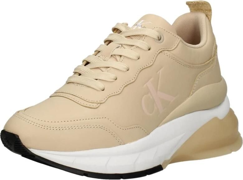 Calvin Klein Wedge Sporty Sneaker Veterschoenen Laag beige - Foto 3