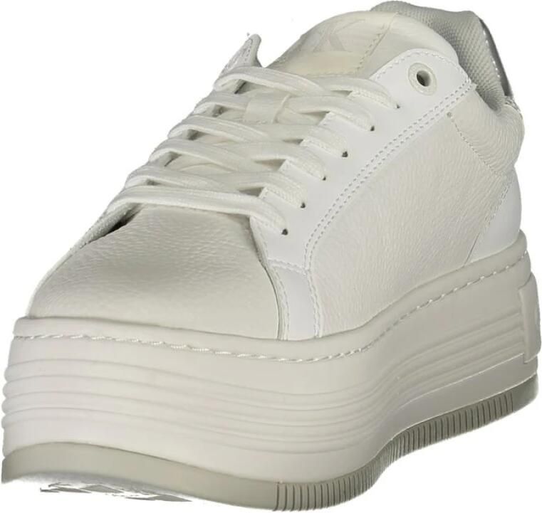 Calvin Klein Witte Polyester Sneaker met Gewatteerde Binnenzool