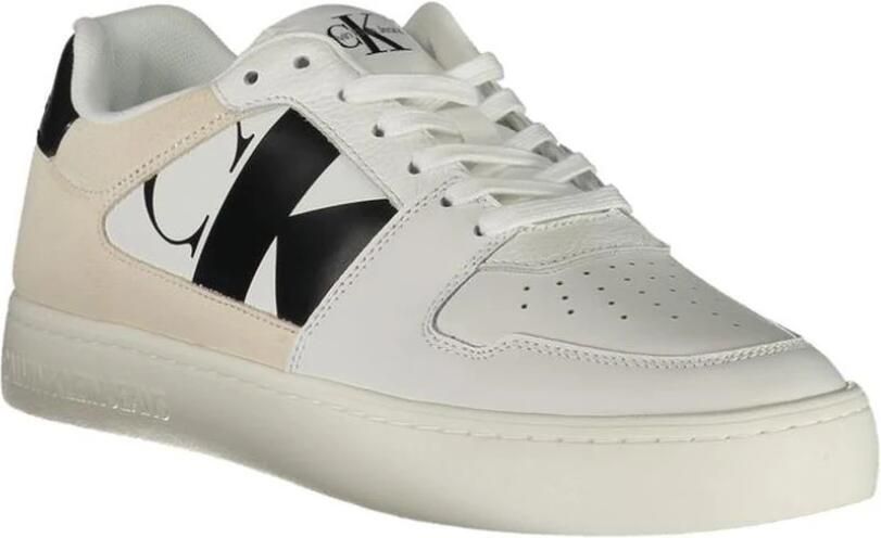 Calvin Klein Witte polyester sneakers met veters contrastdetails print logo - Foto 3