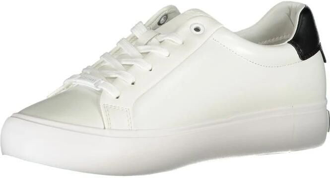 Calvin Klein Witte polyester sneakers met veters print contrastdetails logo White Heren - Foto 8