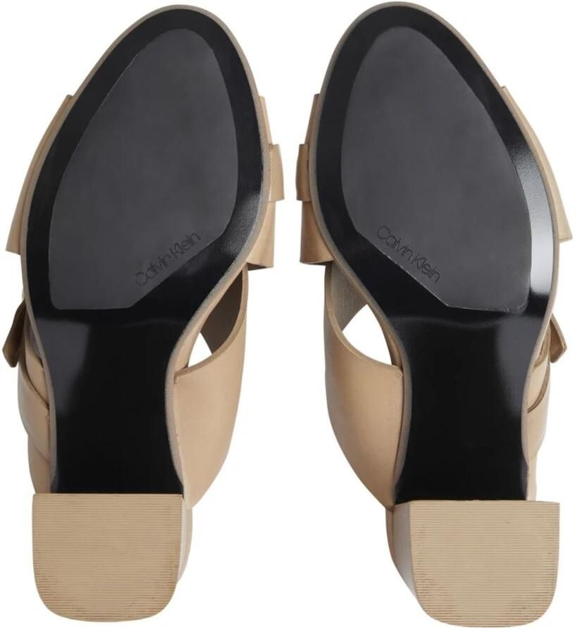 Calvin Klein Stijlvolle Leren Hakken Muiltjes Beige Dames - Foto 2