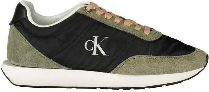 Calvin Klein Zwarte Leren Dames Sneaker Groene Accenten - Foto 2