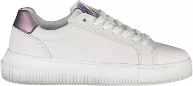 Calvin Klein Contrasterende Details Sneaker voor vrouwen Wit Dames