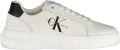 Calvin Klein Plateausneakers CHUNKY CUPSOLE MONO LTH WN vrijetijdsschoen lage schoen veterschoen met ck-opdruk aan de zijkant - Wit