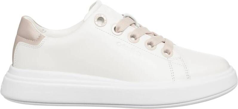 Calvin Klein Eenvoudige Vetersneakers White Dames