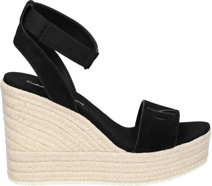 Calvin Klein Elegante Zwarte Sandalen voor Vrouwen Black Dames