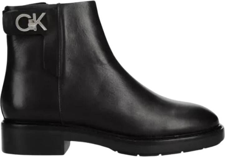 Calvin Klein Boots & laarzen Rubber Sole Ankle Boot Whw-Lth in zwart