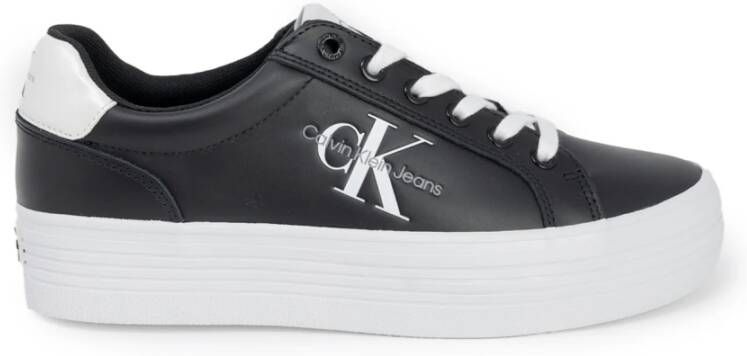 Calvin Klein Flatform Laceup Sneakers Herfst Winter Collectie Black Dames