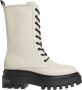 Calvin Klein Beige Leren Flatform Mid Lace-Up Laarzen Beige Dames - Thumbnail 1