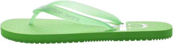 Calvin Klein Gedrukt Logo Platte Schoenen Green Heren