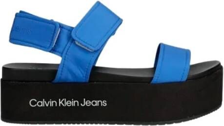 Calvin Klein Gerecyclede Polyester Sandalen Blue Dames