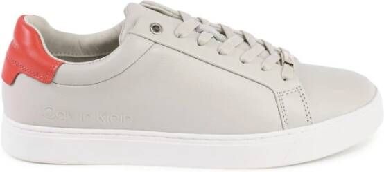 Calvin Klein Grijze Leren Minimalistische Sneaker
