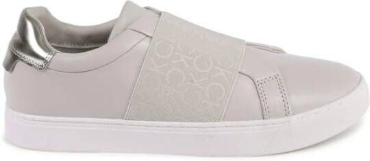 Calvin Klein Grijze leren Slip-On Sneakers