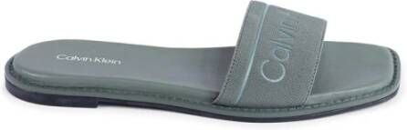 Calvin Klein Groene Slide Sandalen Chic Uiterlijk