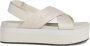 Calvin Klein Jeans Beige Open-Toe Sandalen met Gesp Strik Sluiting Beige Dames - Thumbnail 5