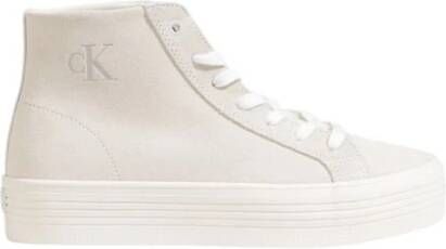 Calvin Klein Jeans Beige Suède Leren Sneaker Dames Schoenen