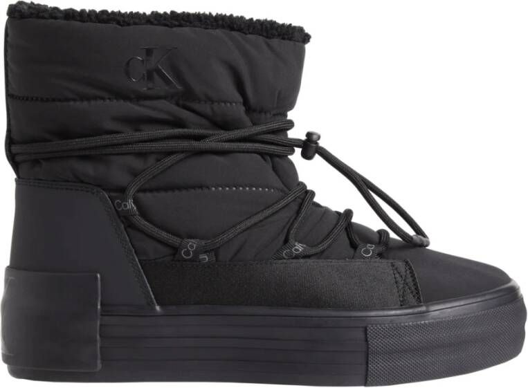 Calvin Klein Jeans Bold Vulc Flatf Snow Boot Zwarte Enkellaarzen voor Dames
