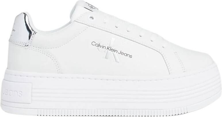 Calvin Klein Jeans Bright White-Silver Sneakers White Dames