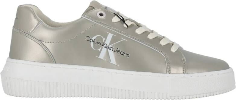 Calvin Klein Plateausneakers CHUNKY CUPSOLE LACEUP LTH ML MTL vrijetijdsschoen lage schoen veterschoen in metallic-look