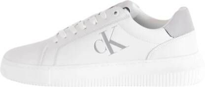 Calvin Klein Jeans Chunky Leren Sneakers met Rubberen Zool White Heren