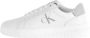 Calvin Klein Jeans Chunky Leren Sneakers met Rubberen Zool White Heren - Thumbnail 4