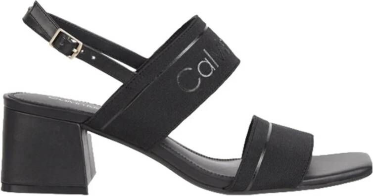 Calvin Klein Jeans Dames sandalen an zwart leer Black Dames