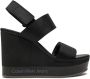 Calvin Klein Jeans Zwarte Sleehak Sandaal Webbing Vrouwen Black Dames - Thumbnail 10