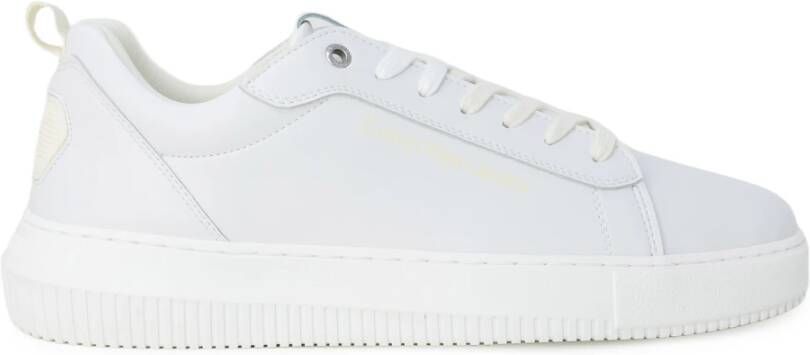 Calvin Klein Jeans Witte LowTop Leren Sneakers Eenvoudig Patroon