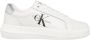 Calvin Klein Witte polyester sneakers met veters contrastdetails print logo White Dames - Thumbnail 1