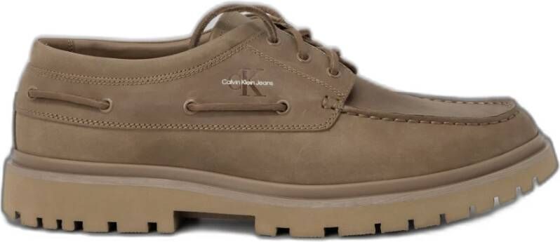 Calvin Klein Jeans Bruin Leren Bootschoenen Stijlvolle Mannen