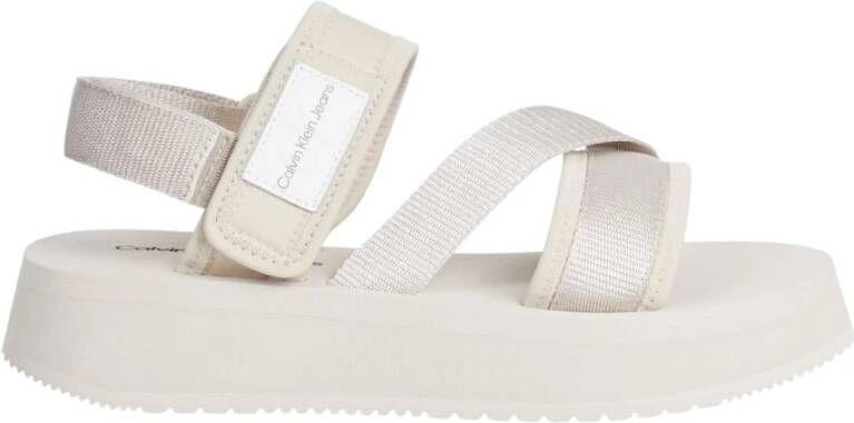 Calvin Klein Sandalen met klittenbandsluiting en elastiek