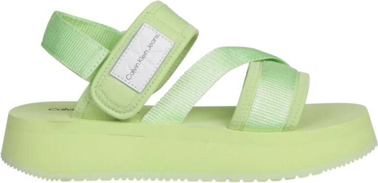 Calvin Klein Jeans Flat Sandals Green Dames