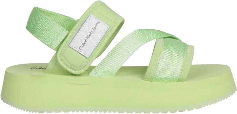 Calvin Klein Jeans Flat Sandals Groen Dames