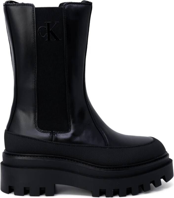 Calvin Klein Jeans Flatform Chelsea Boot Dames Herfst Winter Collectie Black Dames