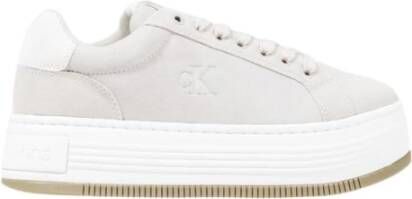 Calvin Klein Jeans Grijze Suède Veterschoenen