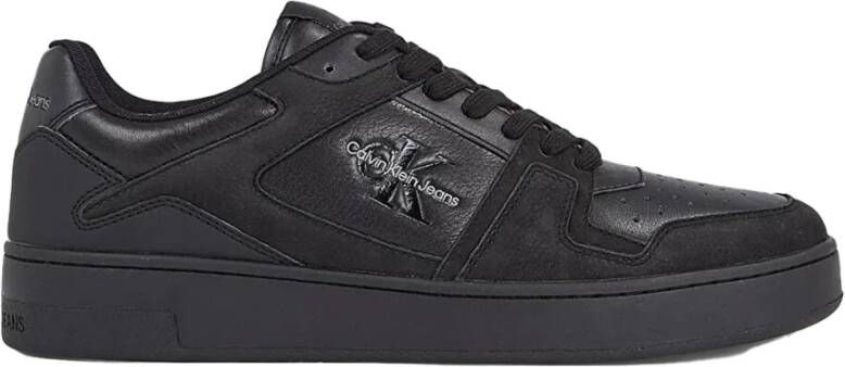 Calvin Klein Jeans Heren Leren Basket Cupsole Sneakers Black Heren