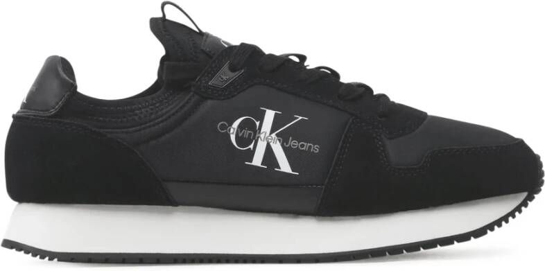 Calvin Klein Jeans Zwarte casual textielsneakers oor heren Black Heren