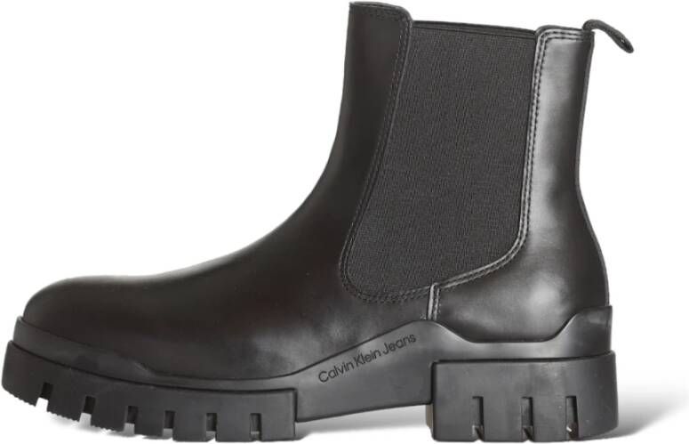 Calvin Klein Jeans Leren Enkellaarsjes Trendy Stijl Black Heren