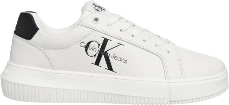 Calvin Klein Plateausneakers CHUNKY CUPSOLE MONO LTH WN vrijetijdsschoen lage schoen veterschoen met ck-opdruk aan de zijkant - Foto 4