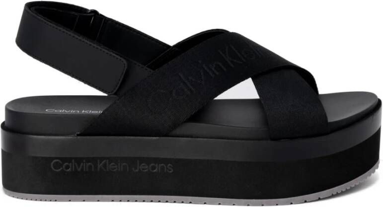 Calvin Klein Jeans Plateau Sandalen Lente Zomer Collectie Black Dames
