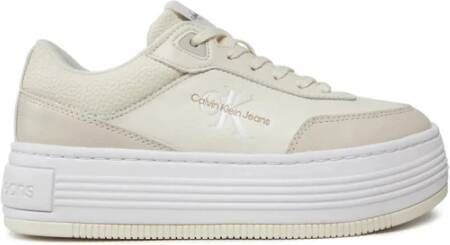 Calvin Klein Jeans Platte Lage Veterschoenen voor Dames Beige Dames