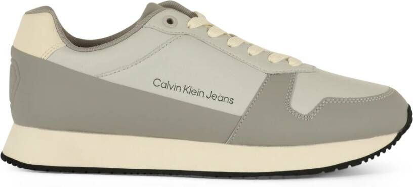 Calvin Klein Jeans Retro Runner Leren Sneakers Gray Heren
