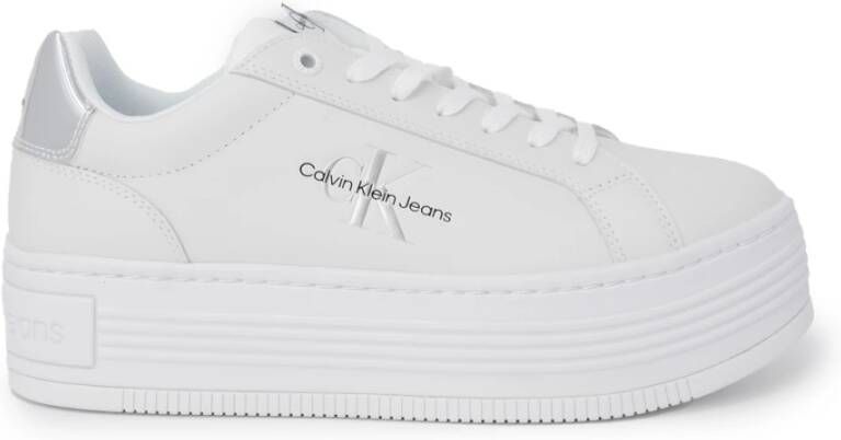 Calvin Klein Jeans Bright White-Silver Sneakers White Dames