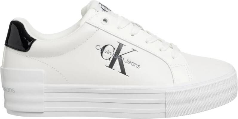 Calvin Klein Jeans Witte Casual Leren Sneakers oor rouwen White Dames - Foto 3