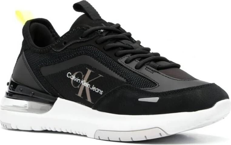 Calvin Klein Fluorescerende contrast sneakers voor vrouwen Black Dames